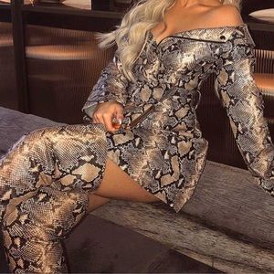 Snake Bardot Blazer Dress ( Boots available)